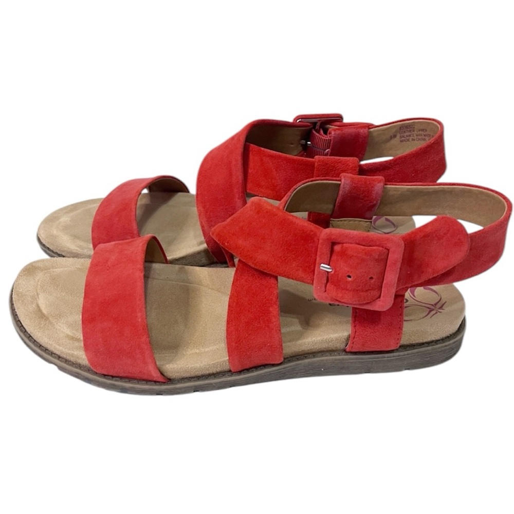 Comfortiva Red and Orange Sandals with Adjustable Straps